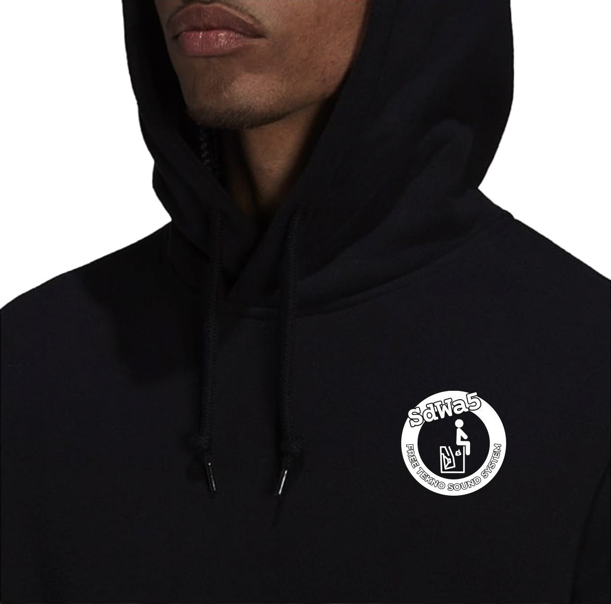 Black Hoodie with 1-Colour-Print (white)