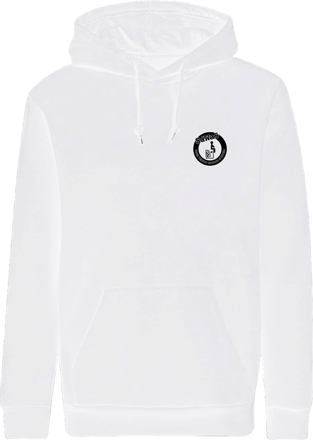 Hoodie with 2-Colour-Print (black/white)